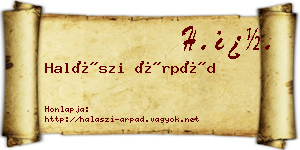 Halászi Árpád névjegykártya
